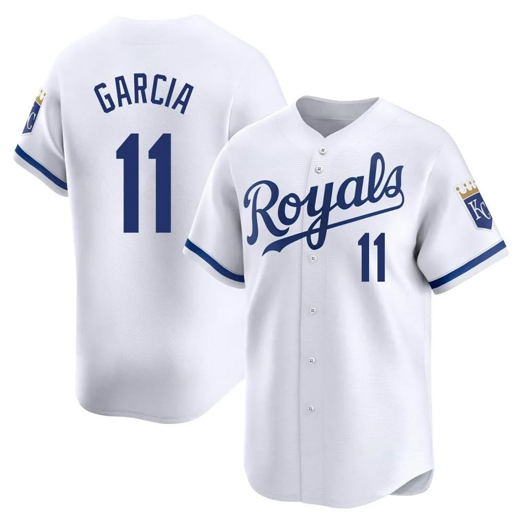 Jamed KC.Royals #11 Maikel Garcia Player White Alt Limited Home Stitched Jerseys