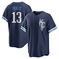 Jamed KC.Royals #13 Salvador Perez Player Navy City Connect Home Game Stitched Jerseys