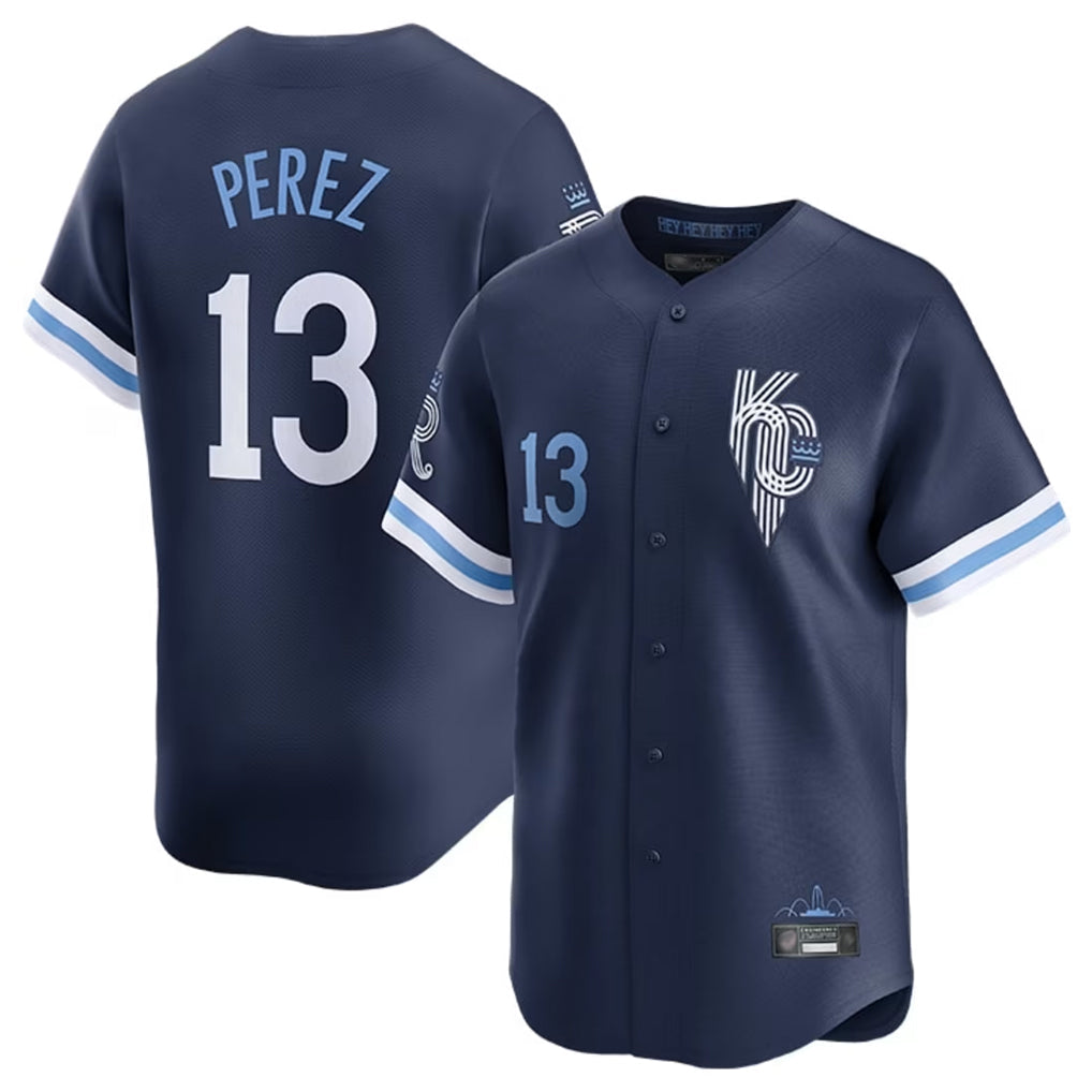 Jamed KC.Royals #13 Salvador Perez Player Navy City Connect Limited Home Stitched Jerseys