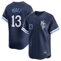 Jamed KC.Royals #13 Salvador Perez Player Navy City Connect Limited Home Stitched Jerseys