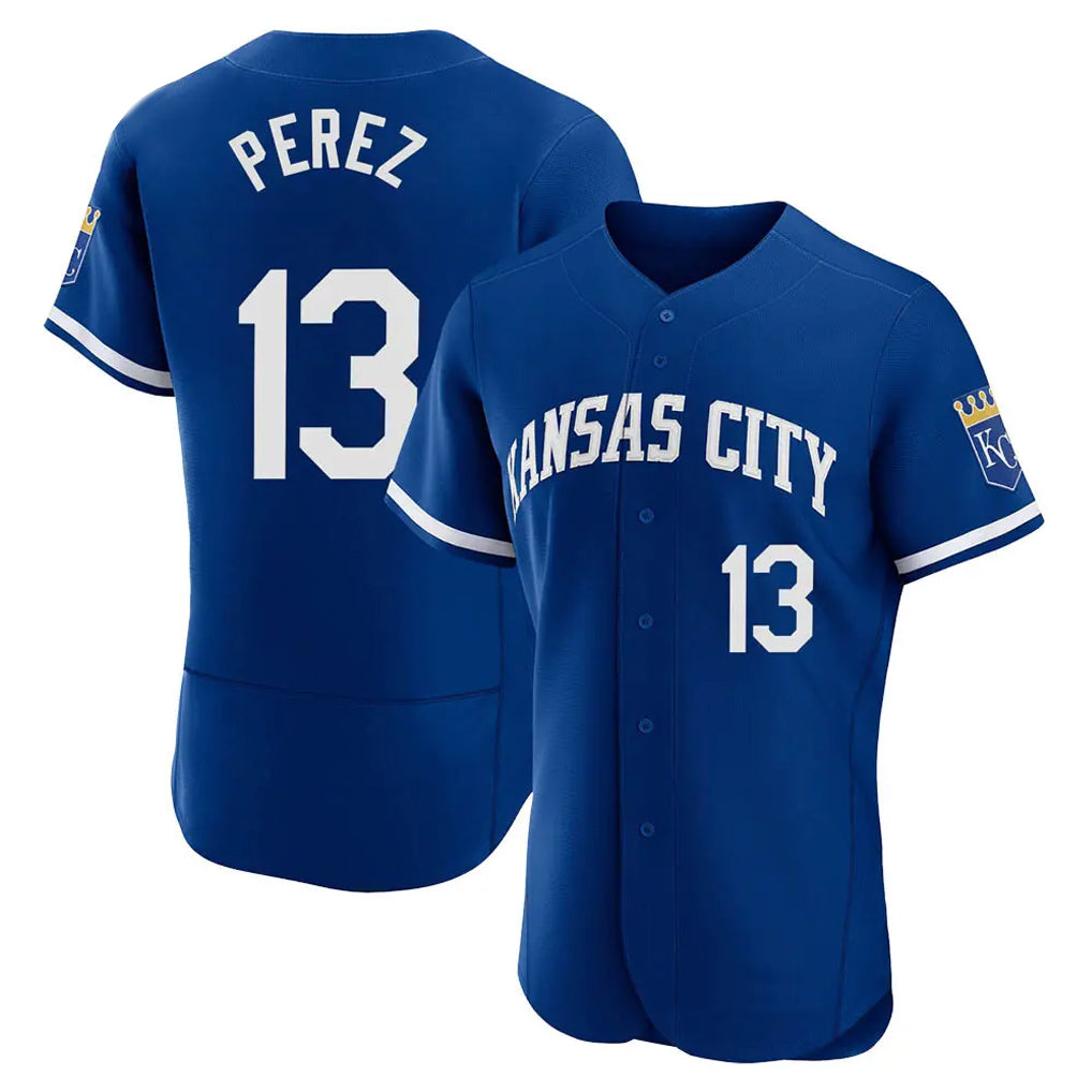 Jamed KC.Royals #13 Salvador Perez Player Royal City Connect Limited Elite Home Game Stitched Jerseys
