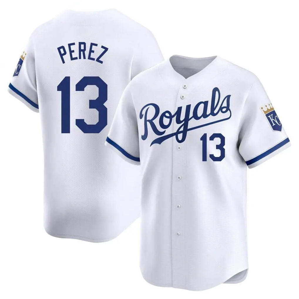 Jamed KC.Royals #13 Salvador Perez Player White Alt Limited Home Stitched Jerseys