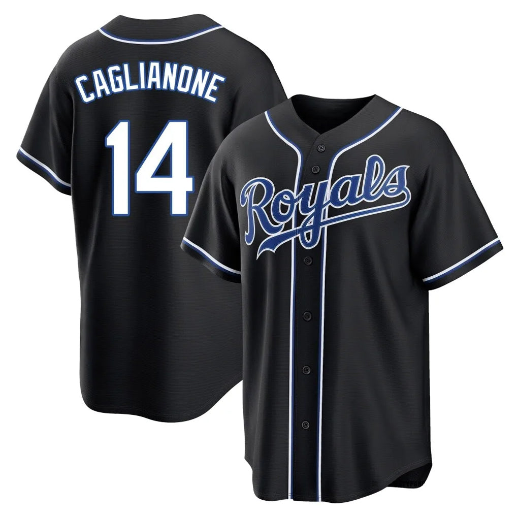 Jamed KC.Royals #14 Jac Caglianone Player Black Carbon Fashion Home Game Stitched Jerseys