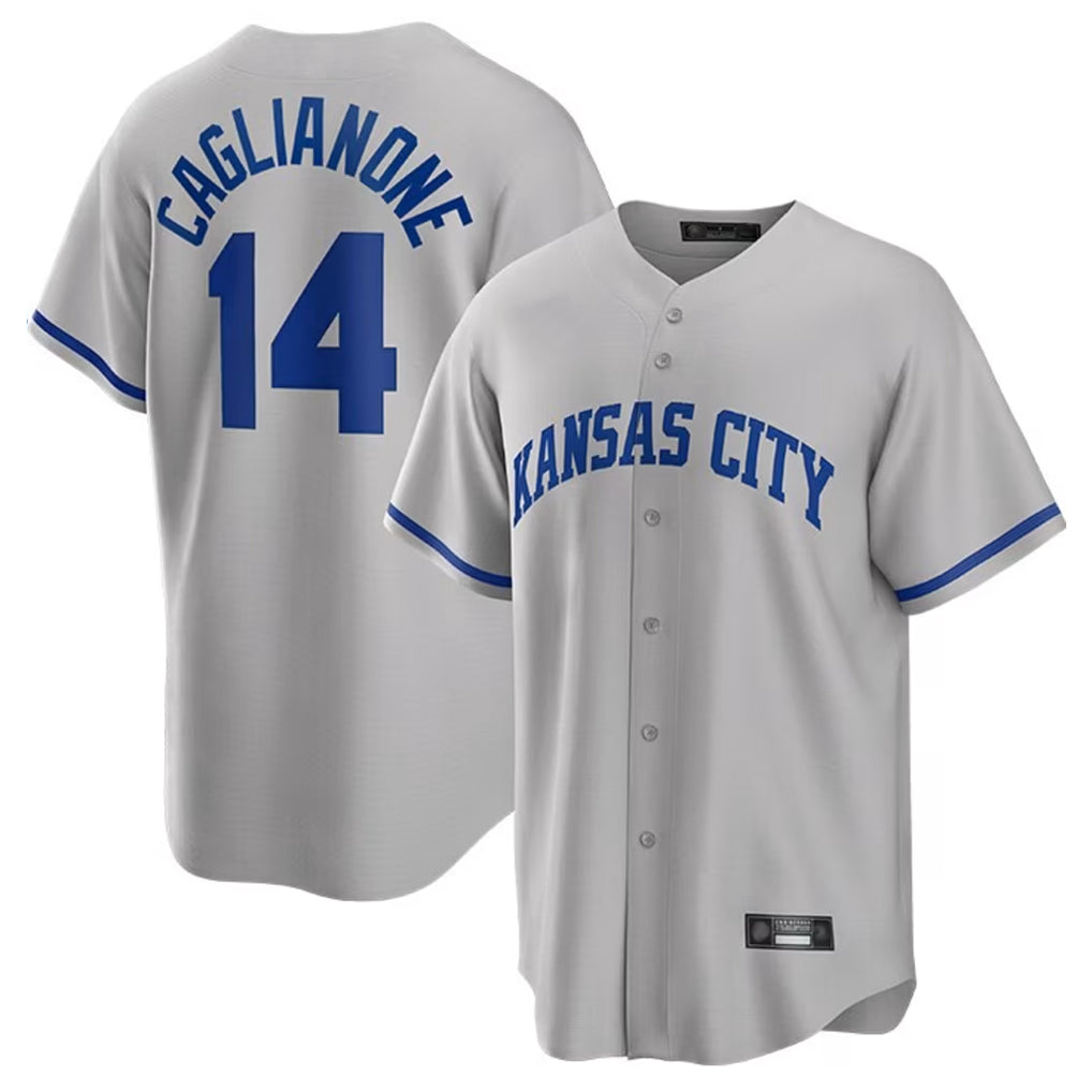 Jamed KC.Royals #14 Jac Caglianone Player Gray Game Home Stitched Jerseys