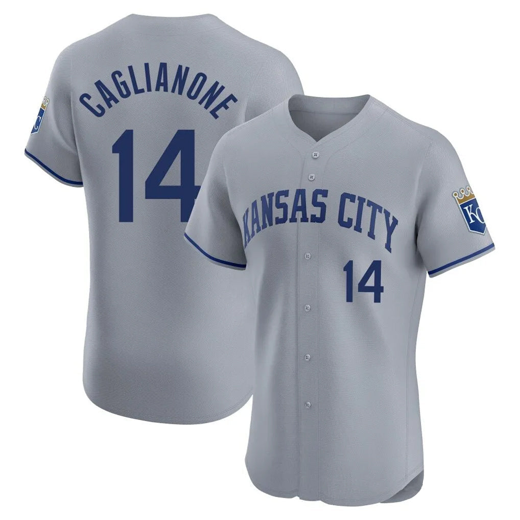 Jamed KC.Royals #14 Jac Caglianone Player Gray Limited Elite Home Stitched Jerseys