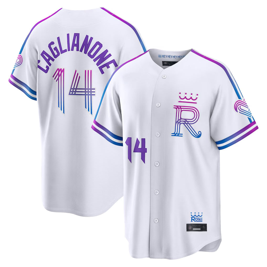 Jamed KC.Royals #14 Jac Caglianone Player White 2026 City Connect Limited Home Stitched Jerseys