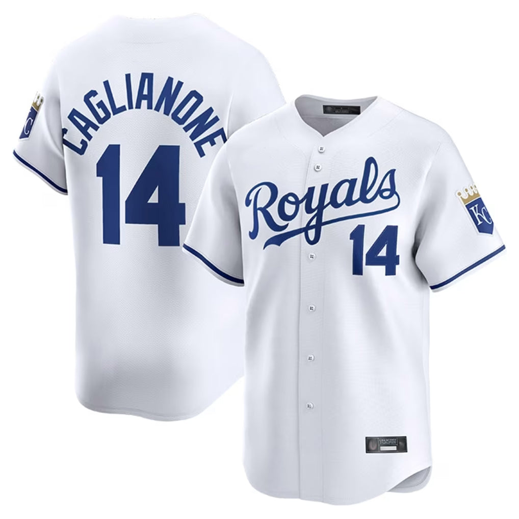 Jamed KC.Royals #14 Jac Caglianone Player White Alt Limited Home Stitched Jerseys