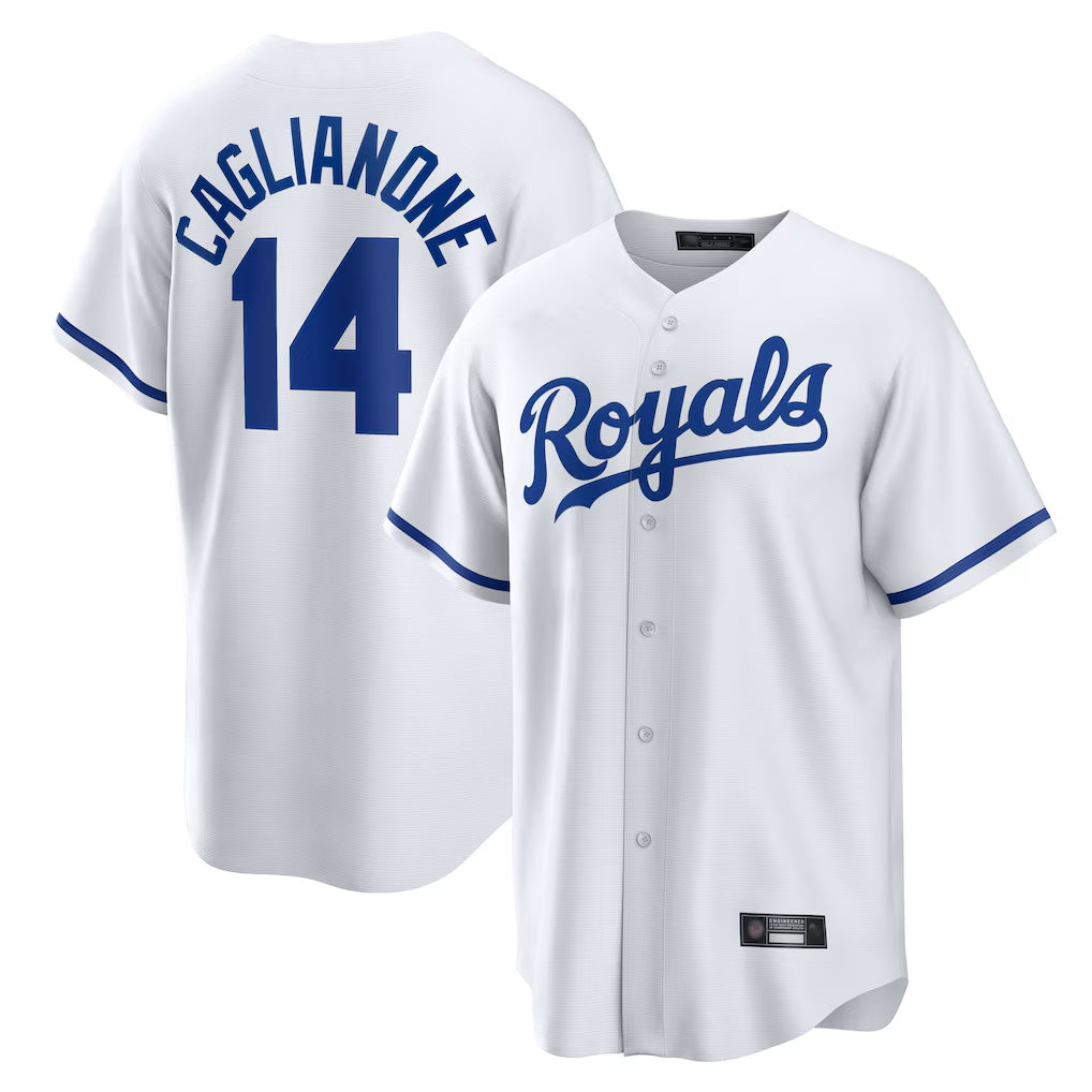 Jamed KC.Royals #14 Jac Caglianone Player White Home Game Stitched Jerseys