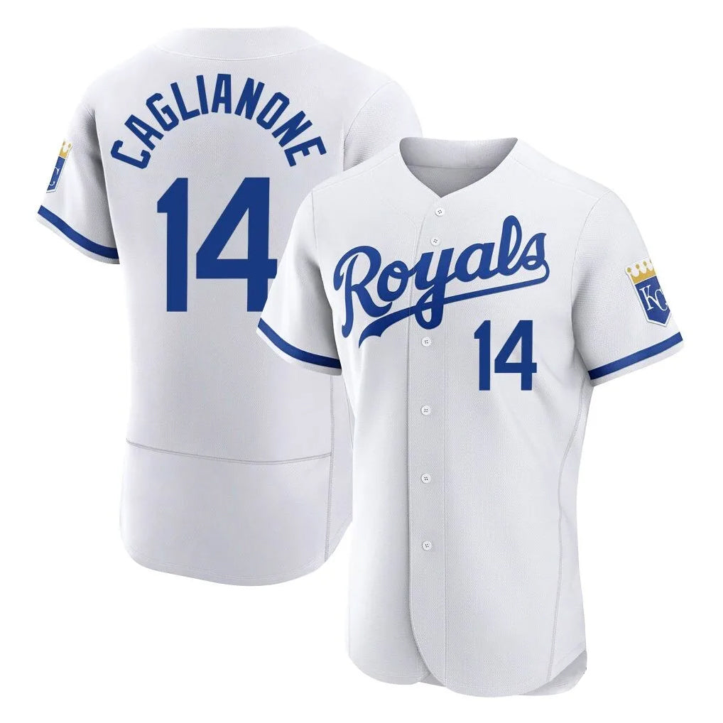 Jamed KC.Royals #14 Jac Caglianone Player White Limited Elite Home Game Stitched Jerseys