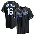 Jamed KC.Royals #16 Bo Jackson Player Black Carbon Fashion Home Game Stitched Jerseys