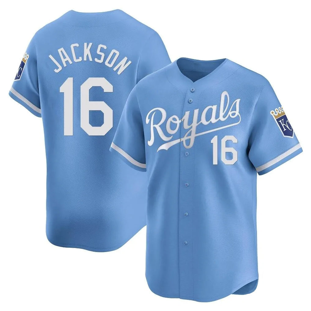 Jamed KC.Royals #16 Bo Jackson Player Light Blue Alt Limited Home Stitched Jerseys