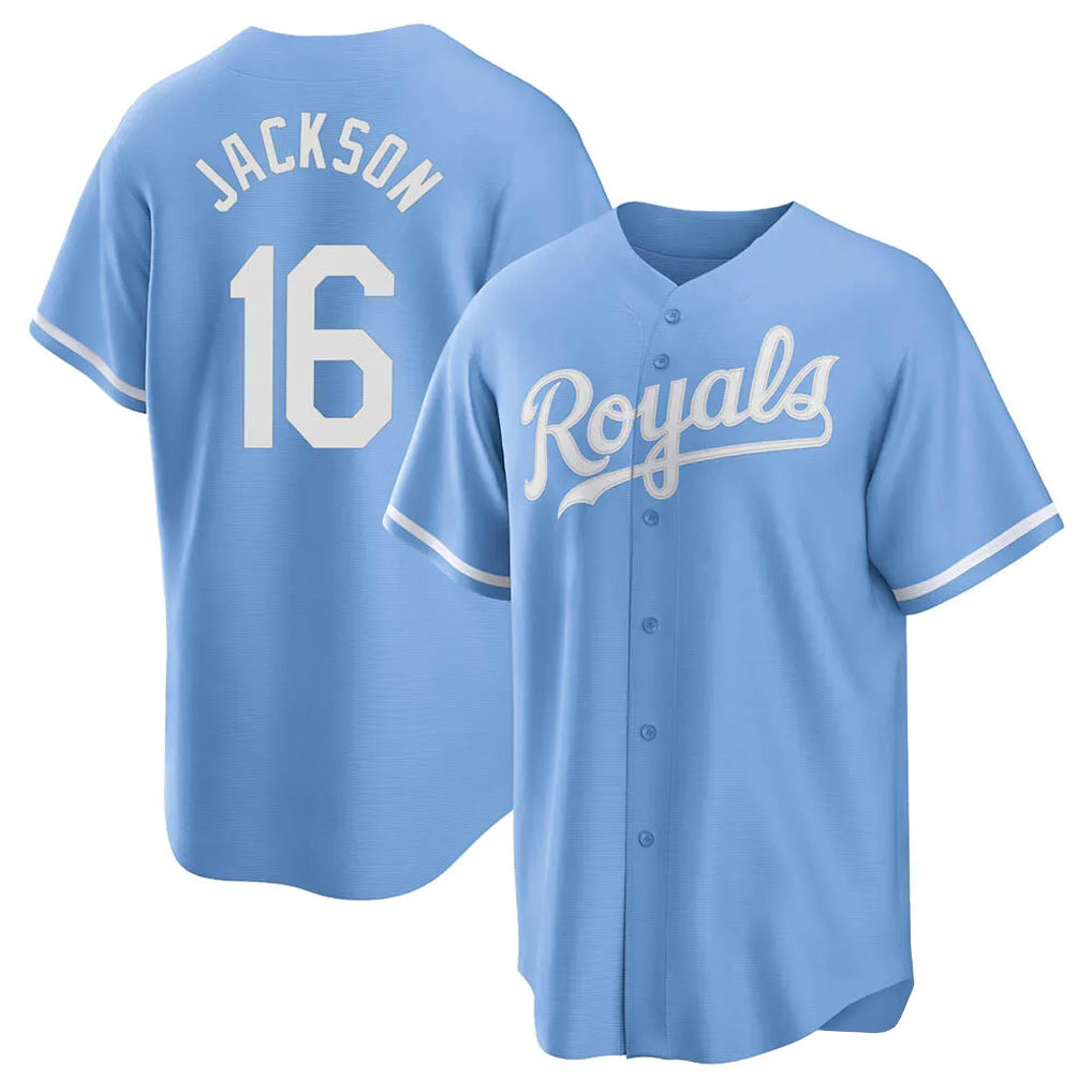Jamed KC.Royals #16 Bo Jackson Player Light Blue Home Game Stitched Jerseys