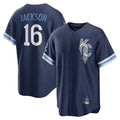 Jamed KC.Royals #16 Bo Jackson Player Navy City Connect Home Game Stitched Jerseys