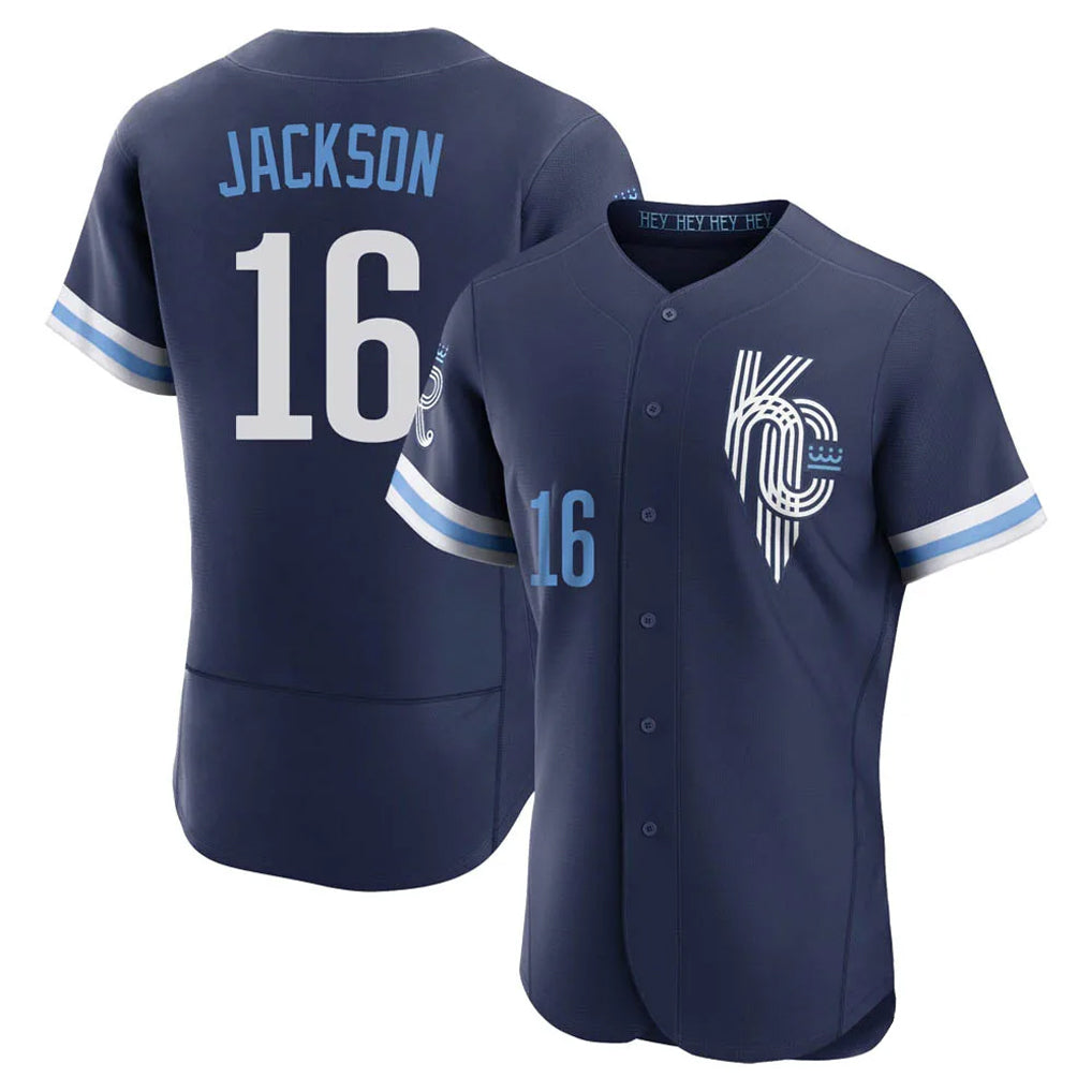 Jamed KC.Royals #16 Bo Jackson Player Navy City Connect Limited Elite Home Stitched Jerseys
