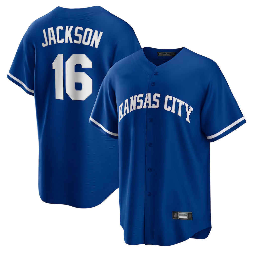 Jamed KC.Royals #16 Bo Jackson Player Royal Game Home Stitched Jerseys