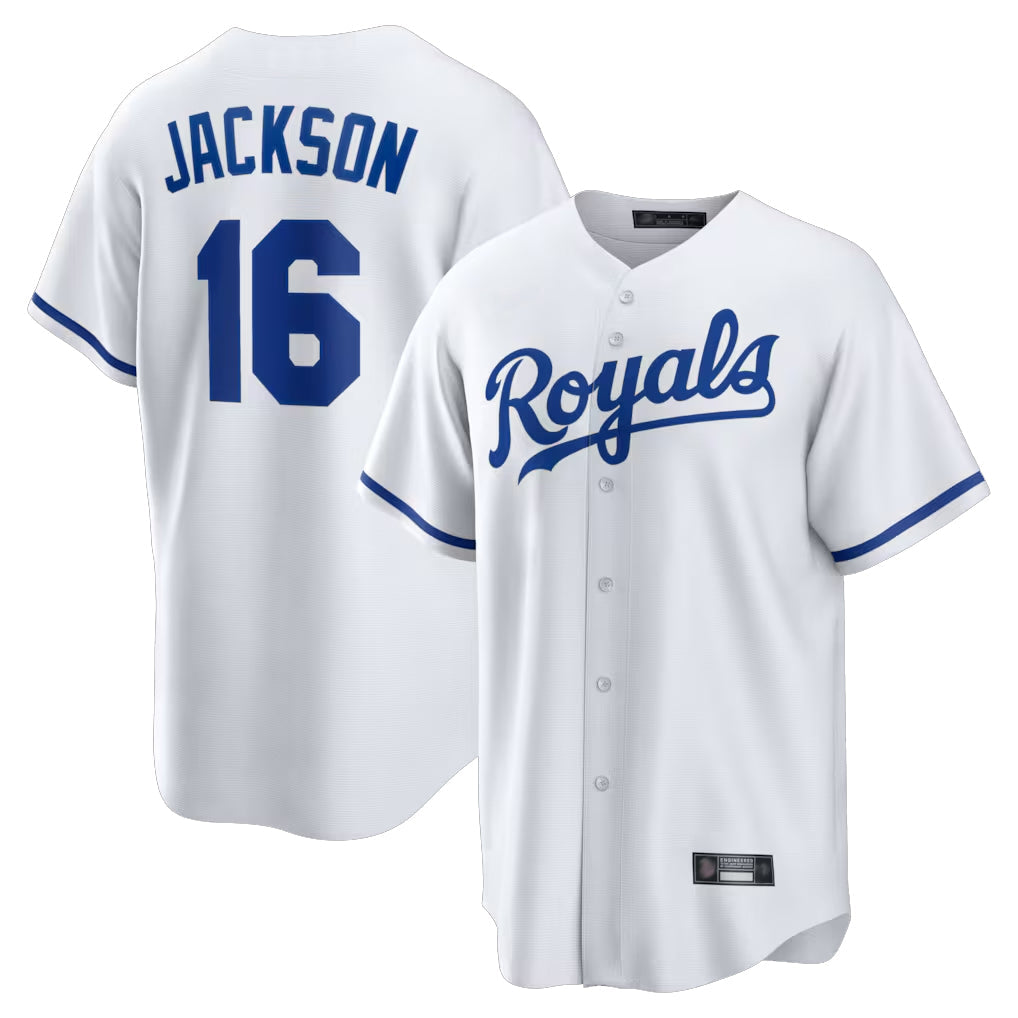 Jamed KC.Royals #16 Bo Jackson Player White Home Game Stitched Jerseys