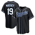 Jamed KC.Royals #19 Michael Massey Player Black Carbon Fashion Home Game Stitched Jerseys