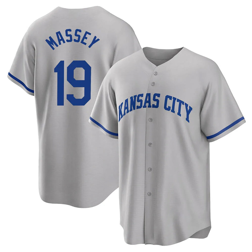 Jamed KC.Royals #19 Michael Massey Player Gray Game Home Stitched Jerseys