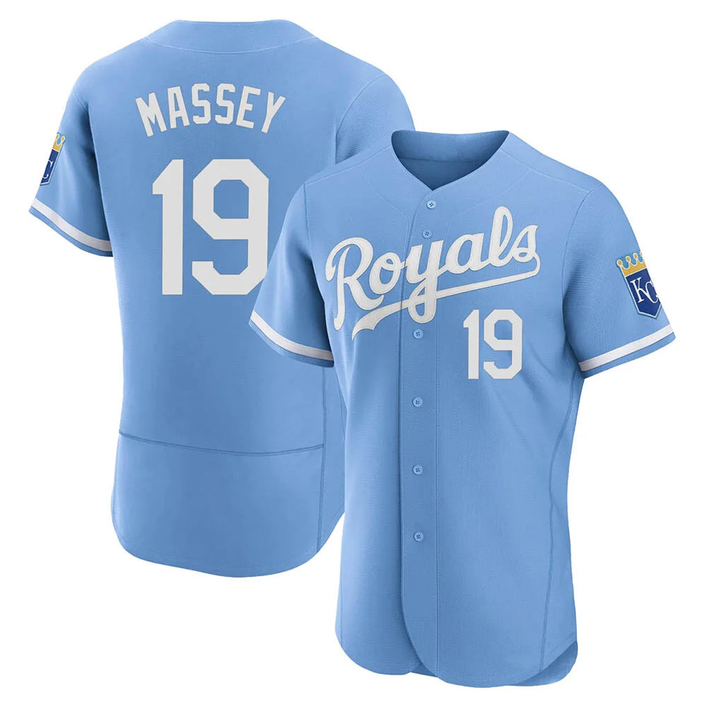 Jamed KC.Royals #19 Michael Massey Player Light Blue Alt Limited Elite Home Stitched Jerseys