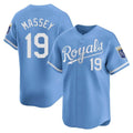 Jamed KC.Royals #19 Michael Massey Player Light Blue Alt Limited Home Stitched Jerseys