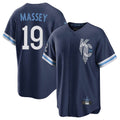 Jamed KC.Royals #19 Michael Massey Player Navy City Connect Home Game Stitched Jerseys