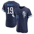 Jamed KC.Royals #19 Michael Massey Player Navy City Connect Limited Elite Home Stitched Jerseys