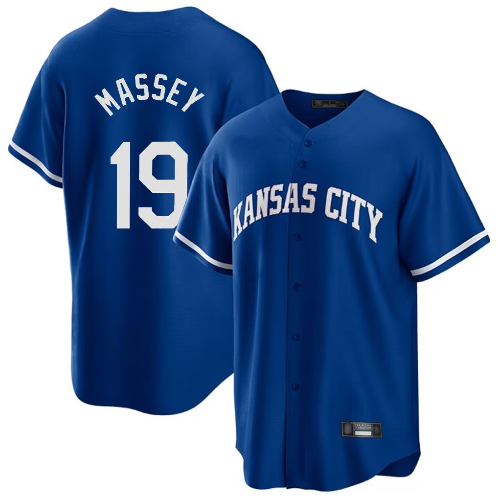 Jamed KC.Royals #19 Michael Massey Player Royal Game Home Stitched Jerseys