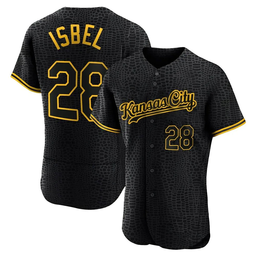 Jamed KC.Royals #28 Kyle Isbel Player Black Snake Skin City Limited Elite Stitched Jerseys