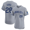 Jamed KC.Royals #28 Kyle Isbel Player Gray Limited Elite Home Stitched Jerseys
