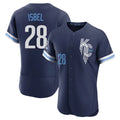 Jamed KC.Royals #28 Kyle Isbel Player Navy City Connect Limited Elite Home Stitched Jerseys