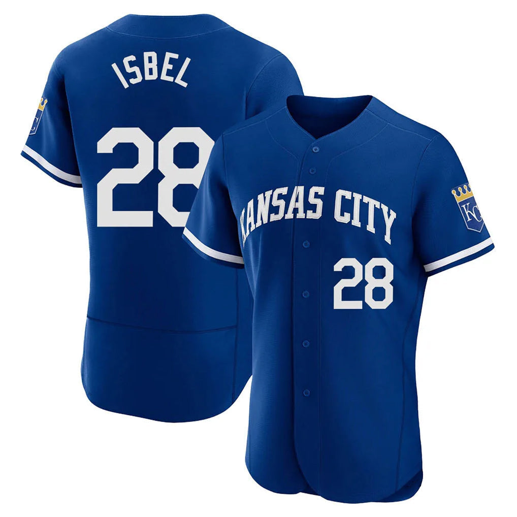 Jamed KC.Royals #28 Kyle Isbel Player Royal City Connect Limited Elite Home Game Stitched Jerseys