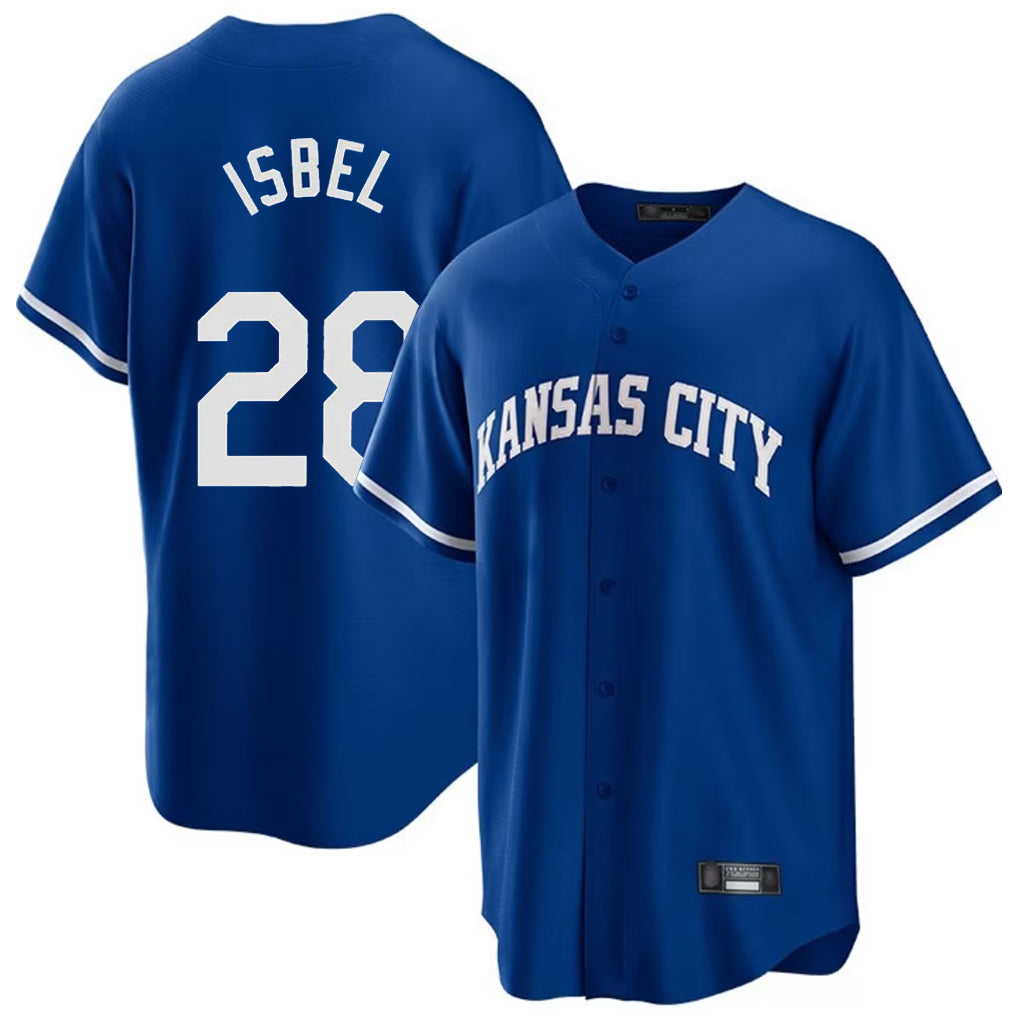 Jamed KC.Royals #28 Kyle Isbel Player Royal Game Home Stitched Jerseys
