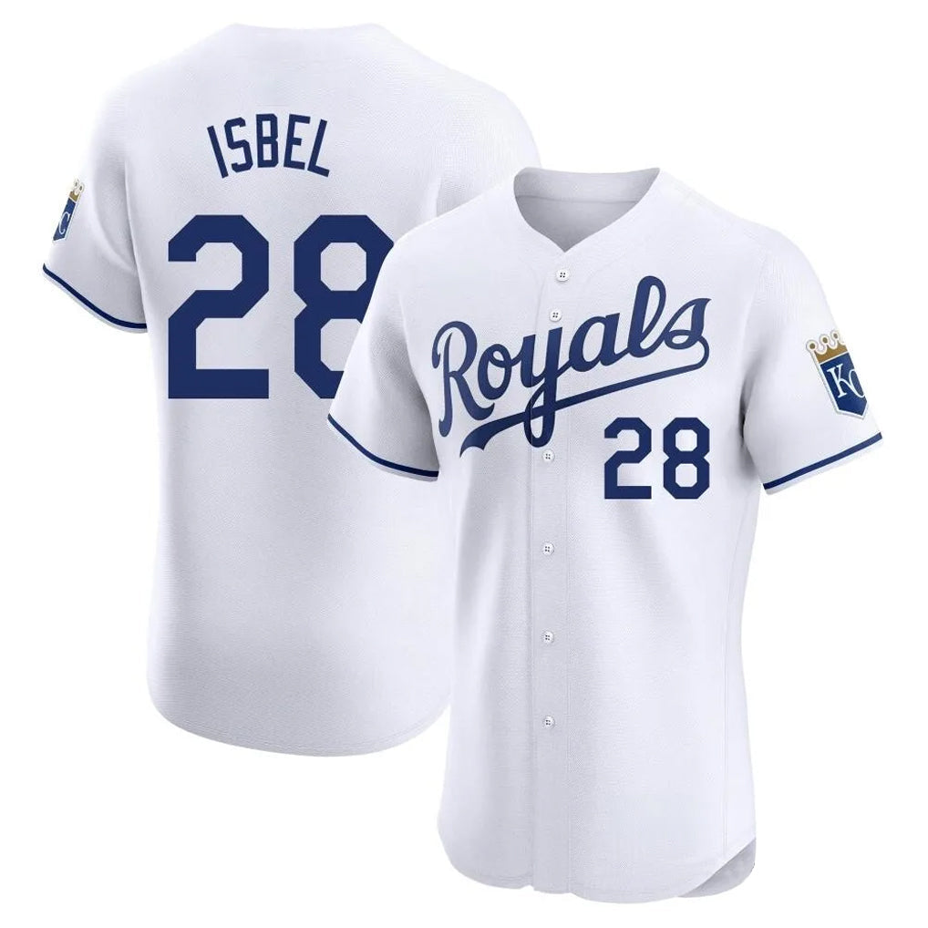 Jamed KC.Royals #28 Kyle Isbel Player White Alt Limited Elite Home Stitched Jerseys