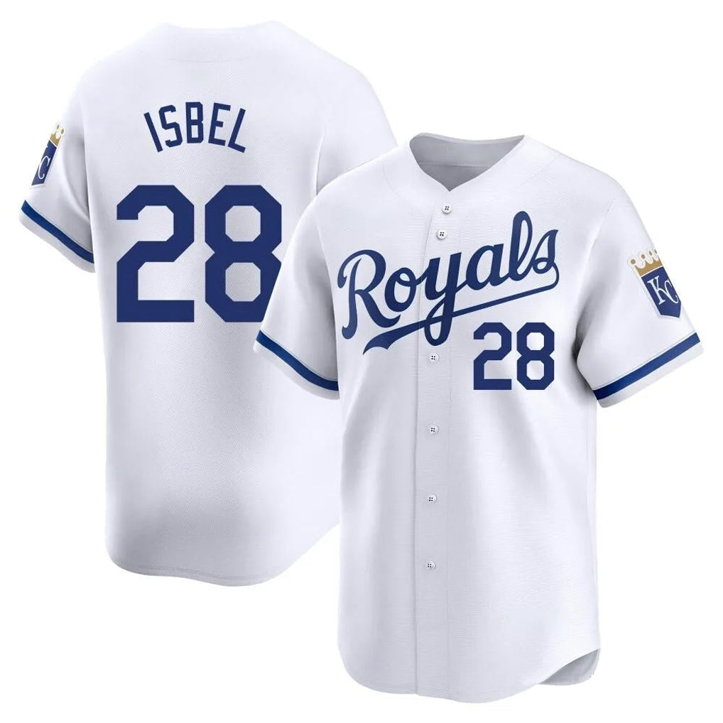 Jamed KC.Royals #28 Kyle Isbel Player White Alt Limited Home Stitched Jerseys