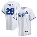 Jamed KC.Royals #28 Kyle Isbel Player White Home Game Stitched Jerseys