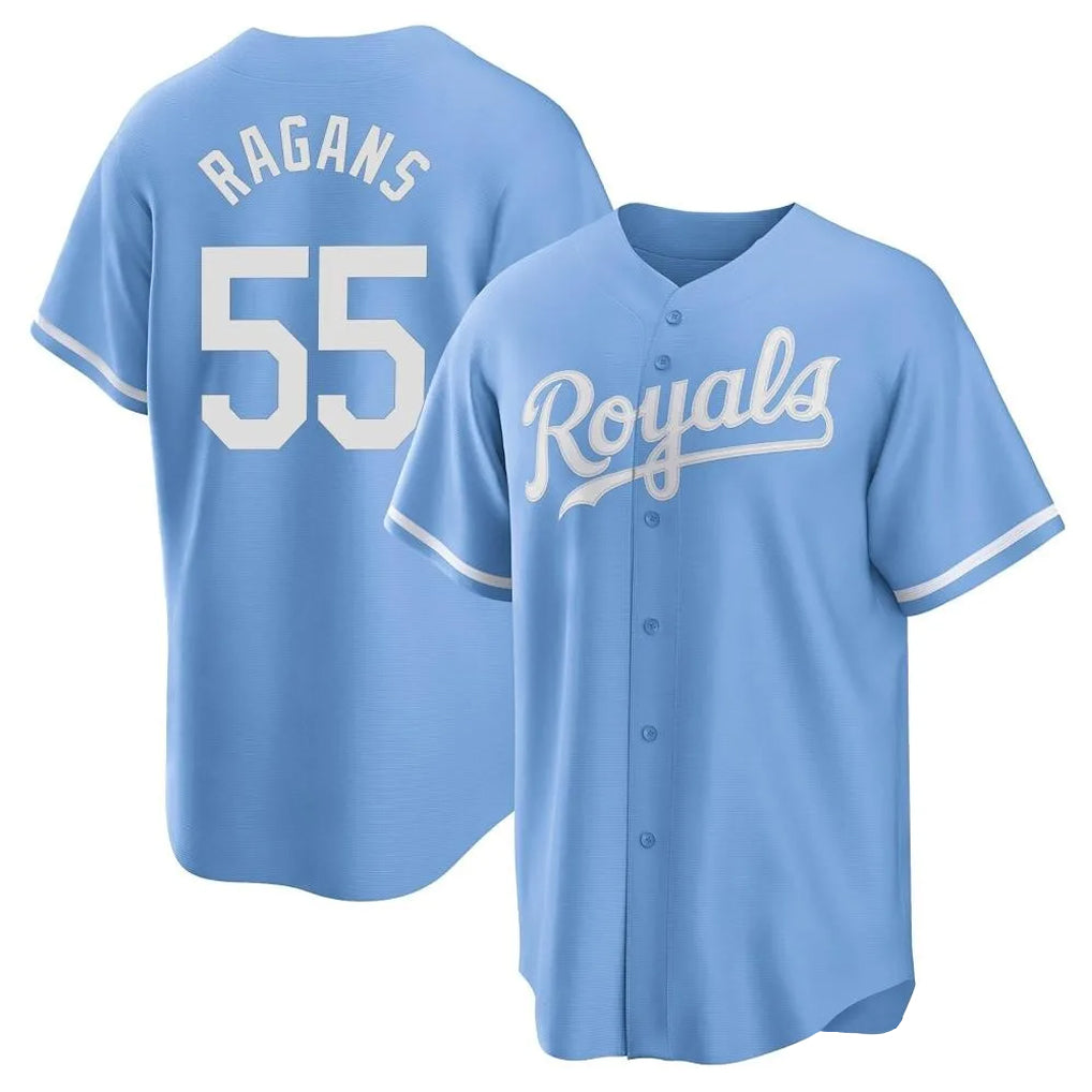 Jamed KC.Royals #55 Cole Ragans Player Light Blue Home Game Stitched Jerseys