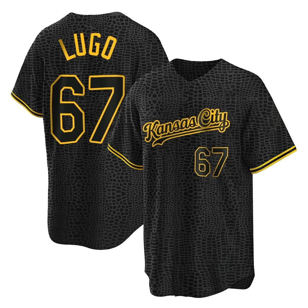 Jamed KC.Royals #67 Seth Lugo Player Black Snake Skin City Game Stitched Jerseys
