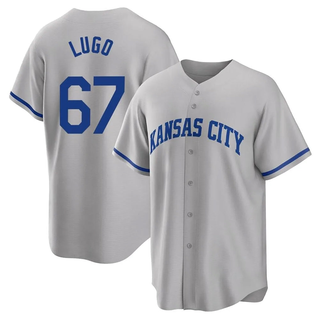 Jamed KC.Royals #67 Seth Lugo Player Gray Game Home Stitched Jerseys