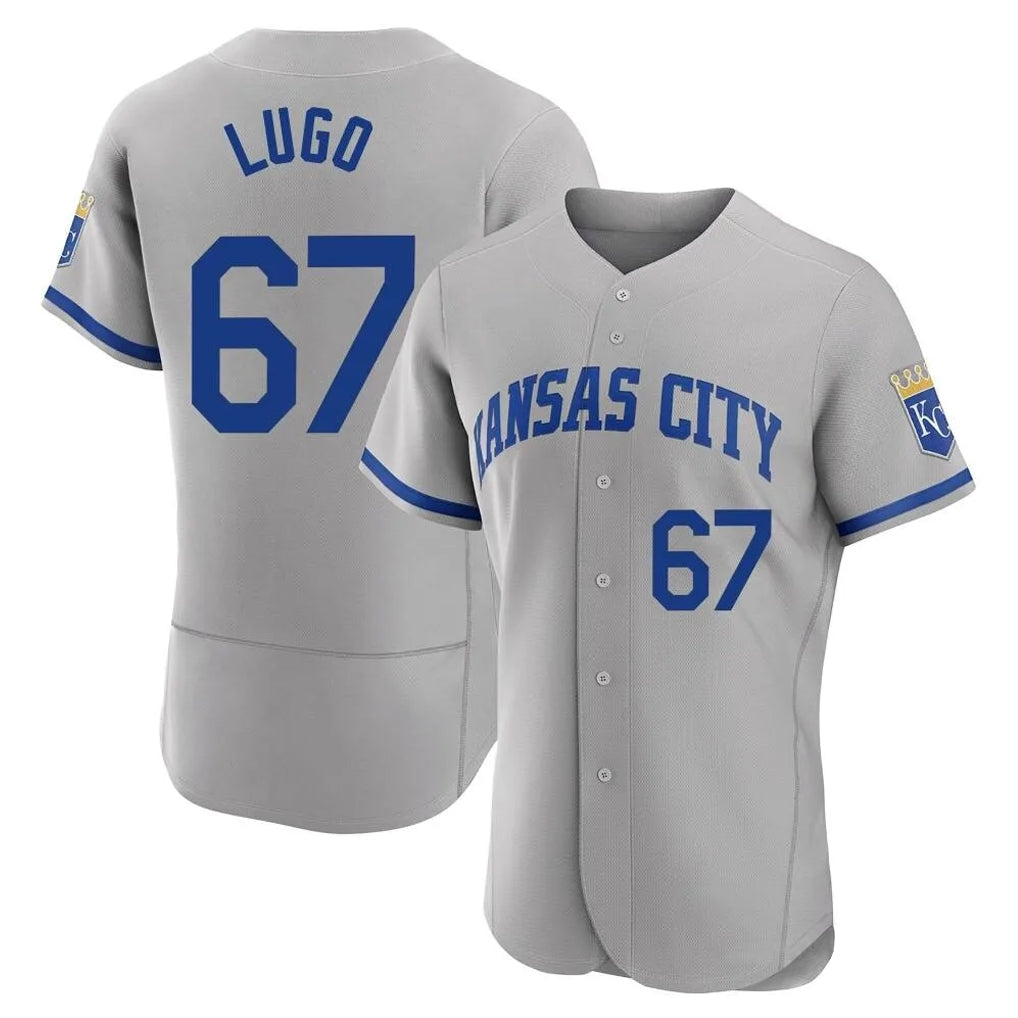 Jamed KC.Royals #67 Seth Lugo Player Gray Limited Elite Home Game Stitched Jerseys