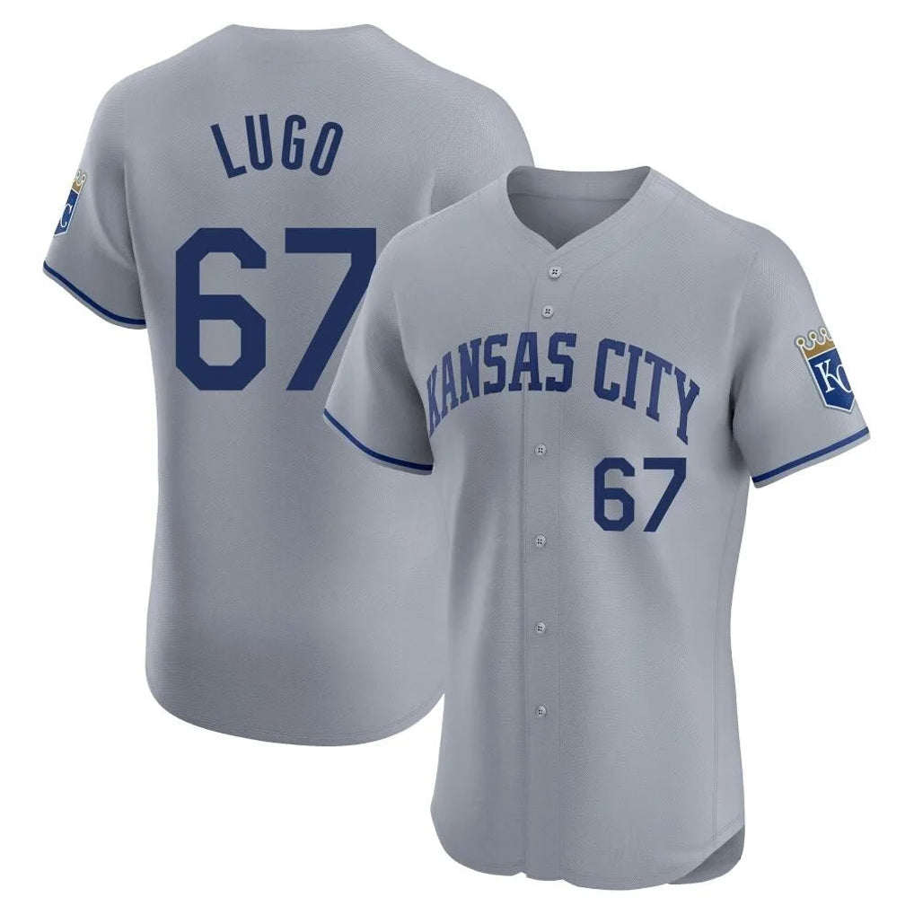 Jamed KC.Royals #67 Seth Lugo Player Gray Limited Elite Home Stitched Jerseys