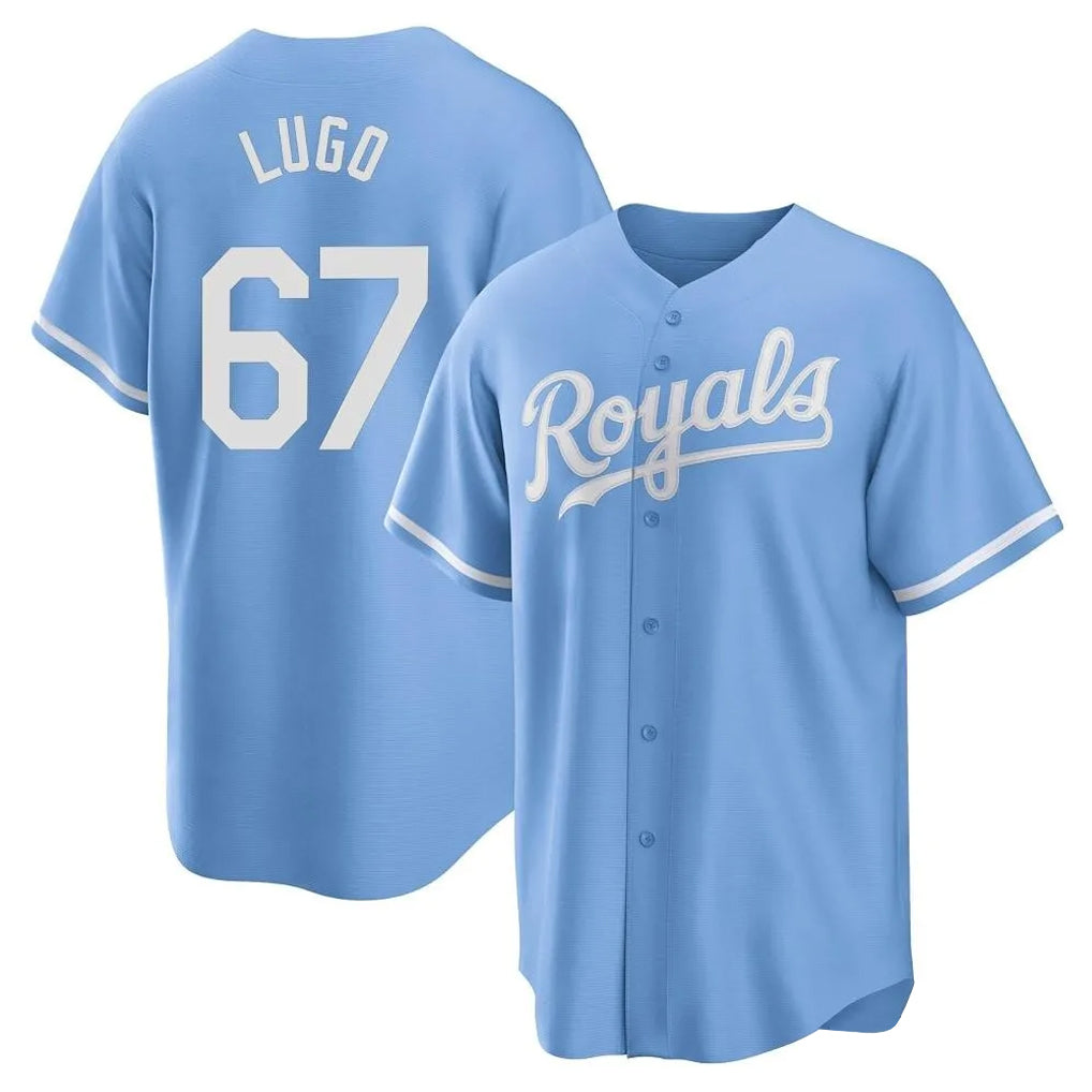Jamed KC.Royals #67 Seth Lugo Player Light Blue Home Game Stitched Jerseys