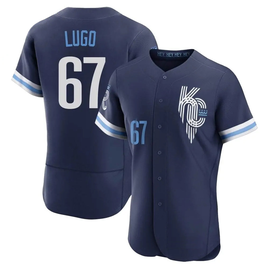 Jamed KC.Royals #67 Seth Lugo Player Navy City Connect Limited Elite Home Stitched Jerseys