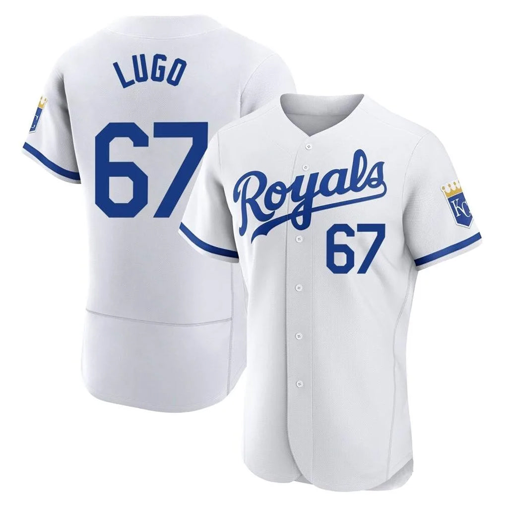 Jamed KC.Royals #67 Seth Lugo Player White Limited Elite Home Game Stitched Jerseys