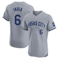 Jamed KC.Royals #6 Jonathan India Player Gray Limited Elite Home Stitched Jerseys