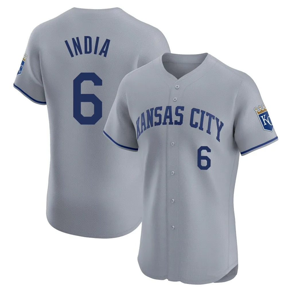 Jamed KC.Royals #6 Jonathan India Player Gray Limited Elite Home Stitched Jerseys