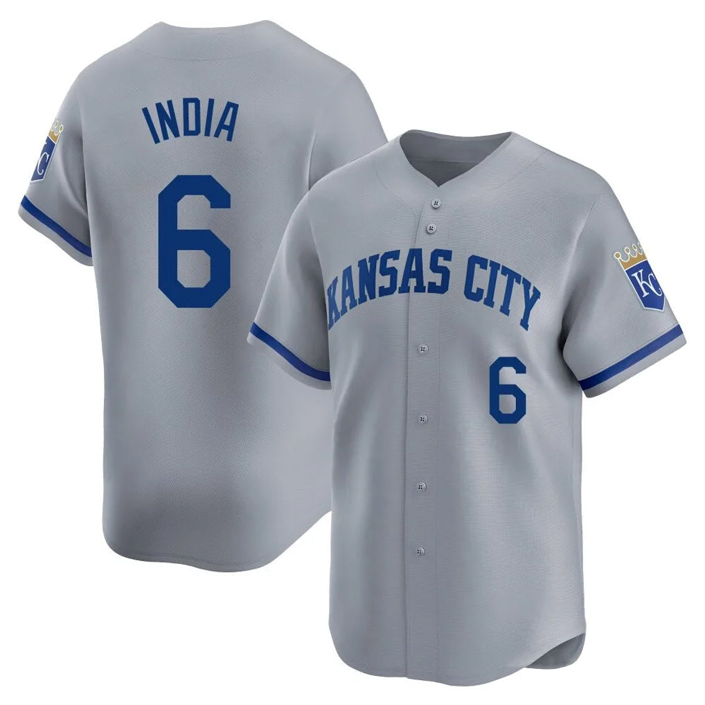 Jamed KC.Royals #6 Jonathan India Player Gray Limited Home Stitched Jerseys