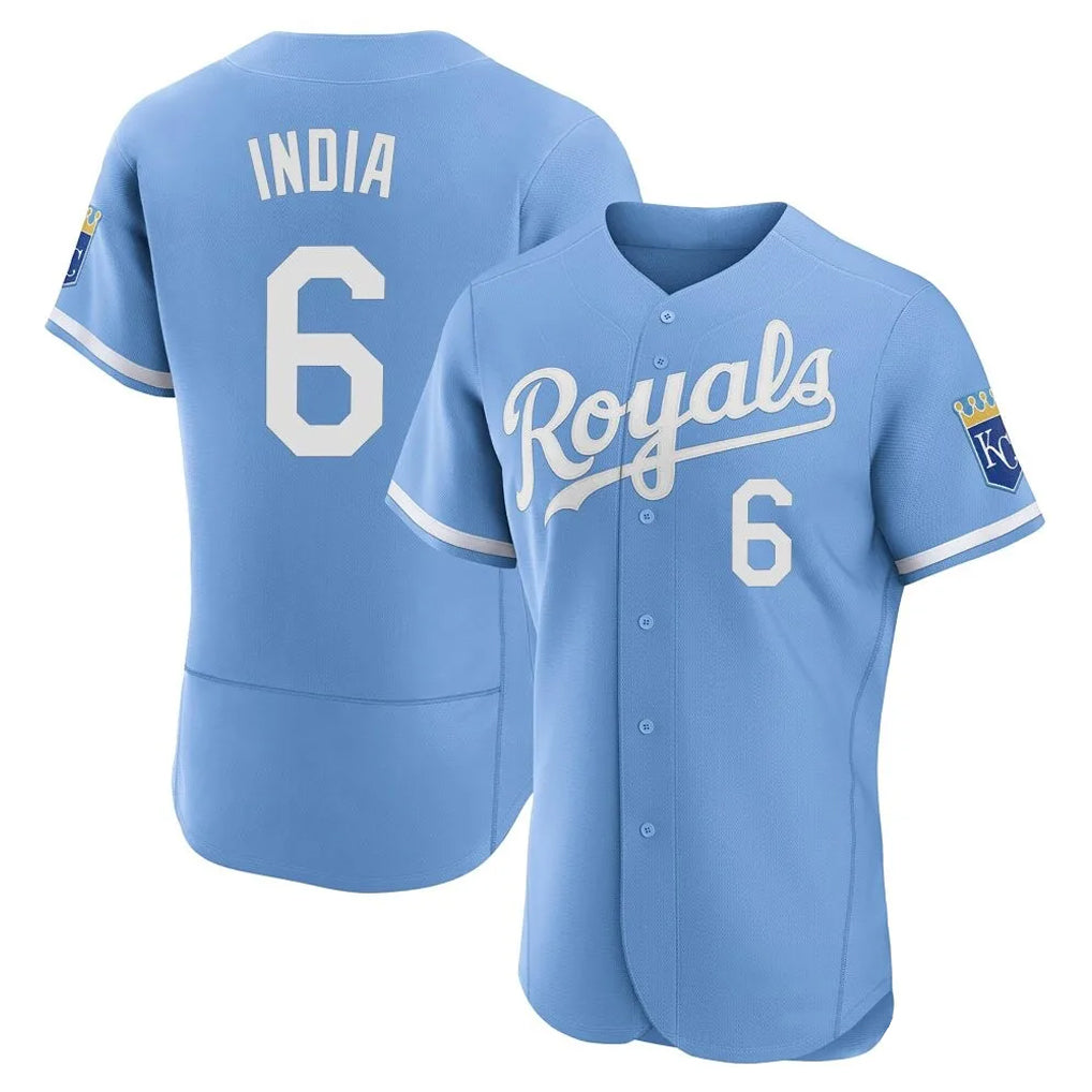 Jamed KC.Royals #6 Jonathan India Player Light Blue Alt Limited Elite Home Stitched Jerseys