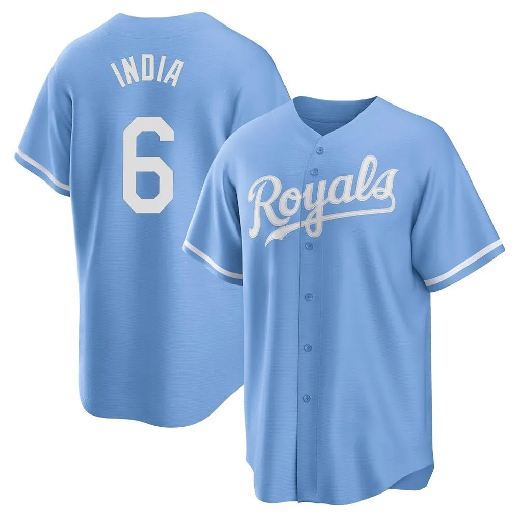 Jamed KC.Royals #6 Jonathan India Player Light Blue Home Game Stitched Jerseys
