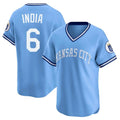 Jamed KC.Royals #6 Jonathan India Player Light Blue Limited Throwback Cooperstown Collection T-shirt Stitched Jerseys