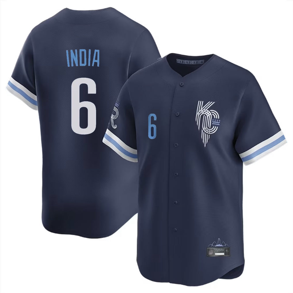 Jamed KC.Royals #6 Jonathan India Player Navy City Connect Limited Home Stitched Jerseys